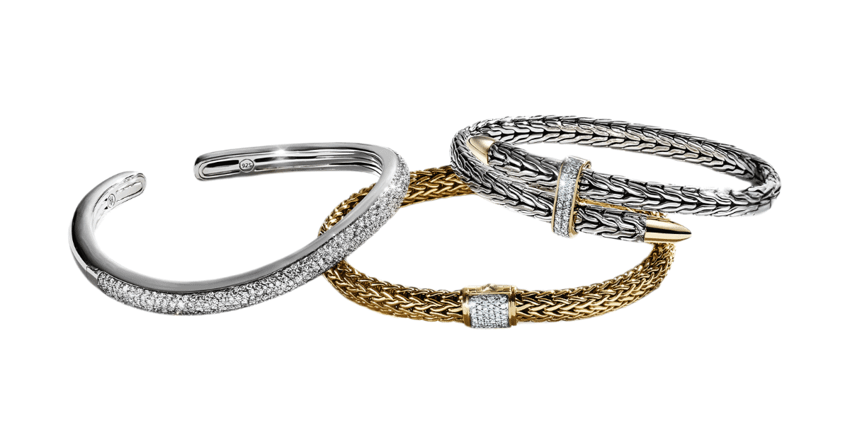 silver or gold bracelets. 