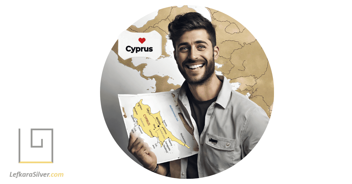 a person holding a map of Cyprus, looking at the various landmarks