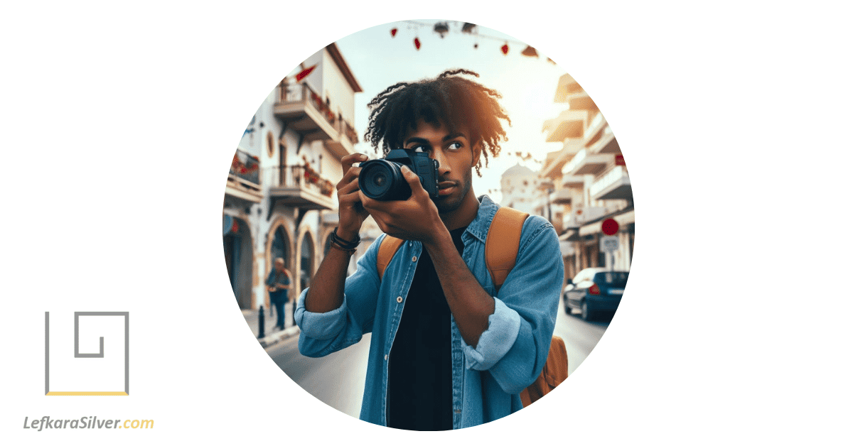 a person exploring the streets of Limassol, Cyprus, with a camera in hand.