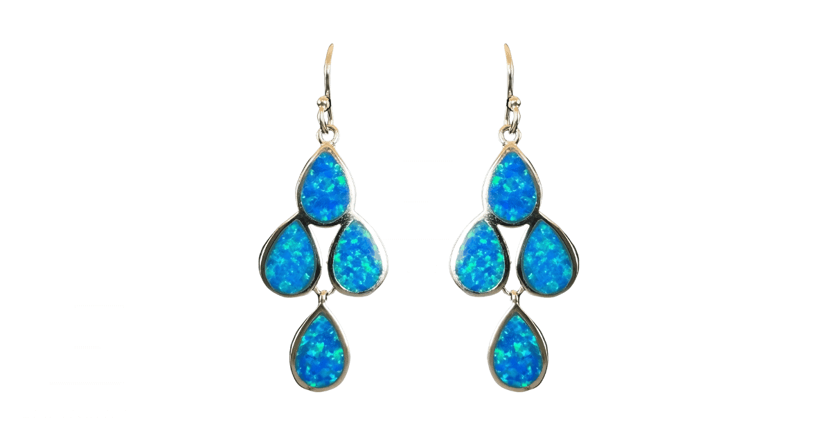 Blue opal earrings.