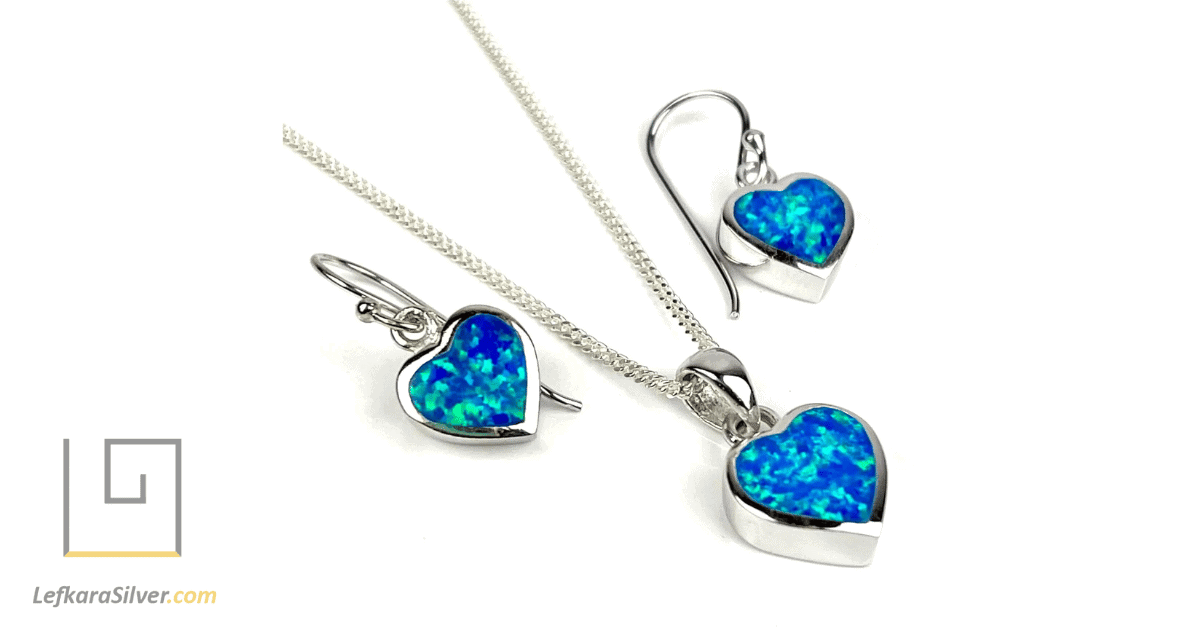 blue opal jewelry set