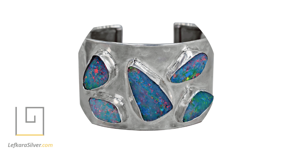 a boulder opal silver bracelet