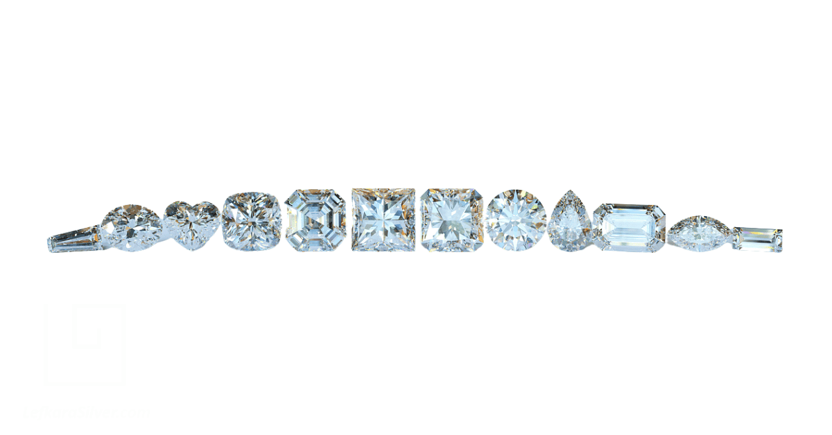 a silver bracelet made with cubic zirconia