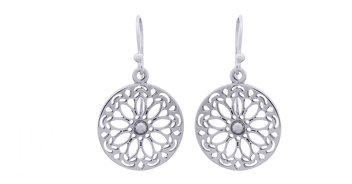 A pair of silver earrings from Lefkara silver.