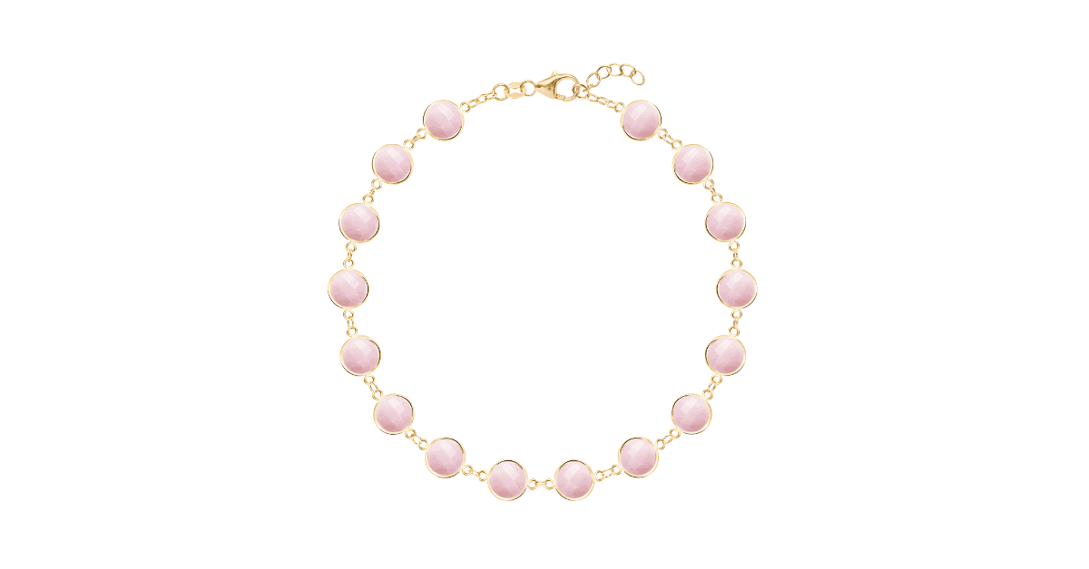 A pink opal bracelet.