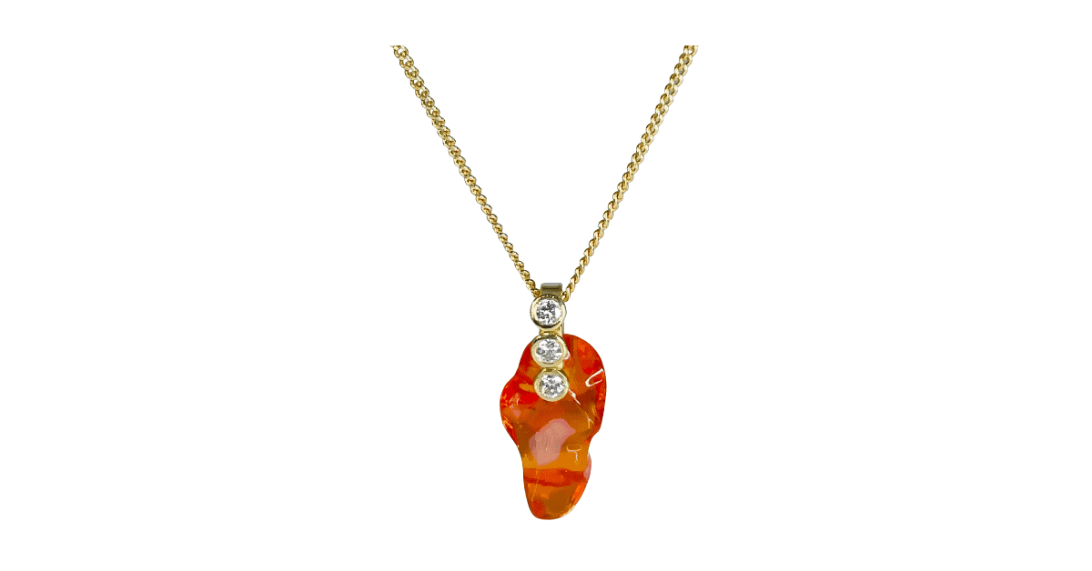 A fire opal necklace. 