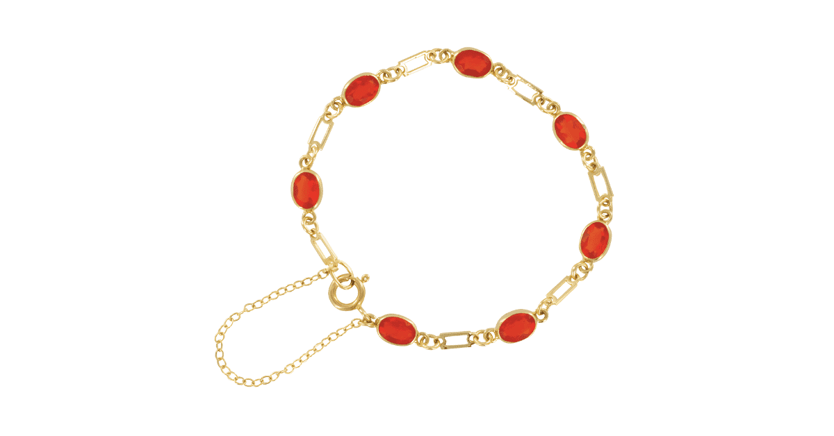 a fire opal bracelet.