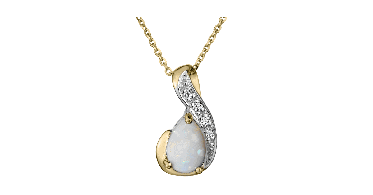 a gold opal pendant.