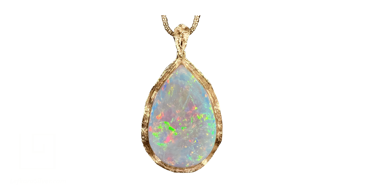 A gold opal pendant.