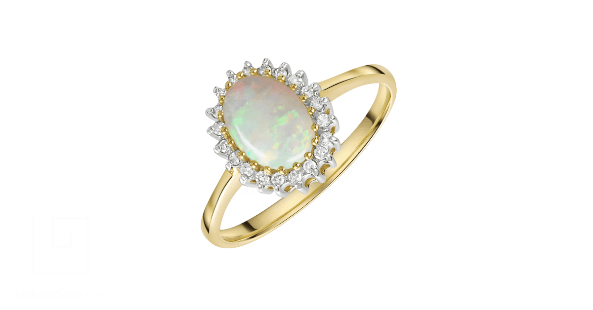 a gold opal wedding ring.