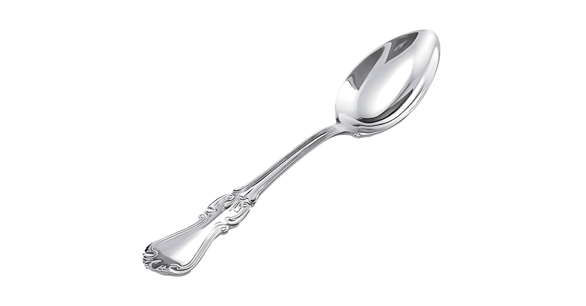 A modern silver spoon. 