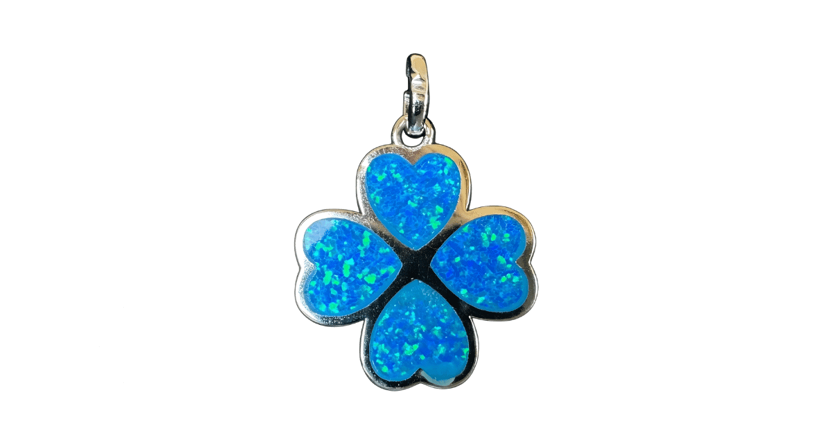 A blue opal pendant.