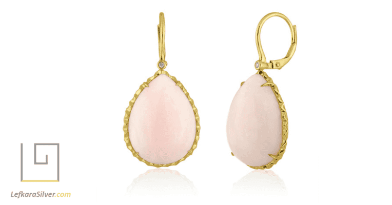 a set of Peruvian pink opal earrings