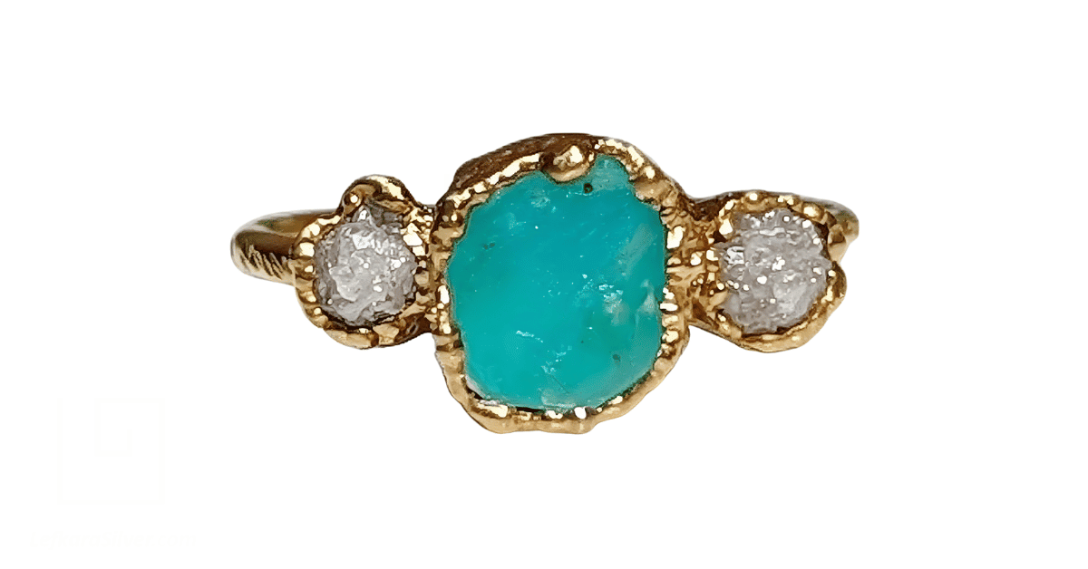 Raw opal jewelry. 