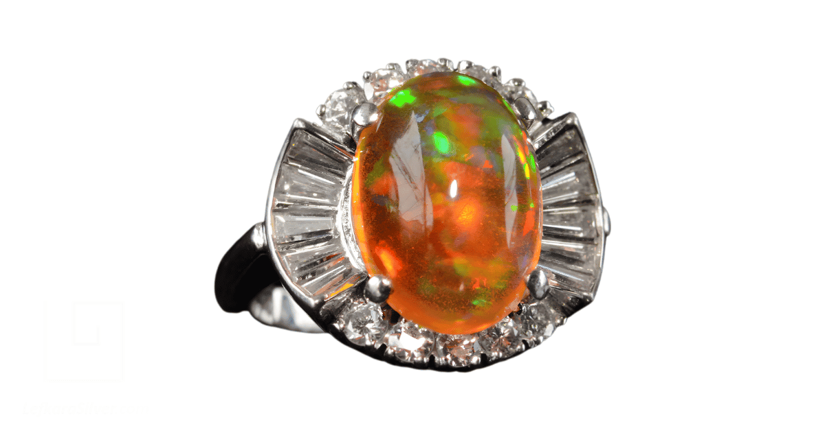 A Mexican fire opal ring.