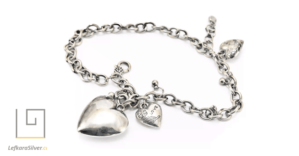 a stainless steel charm bracelet