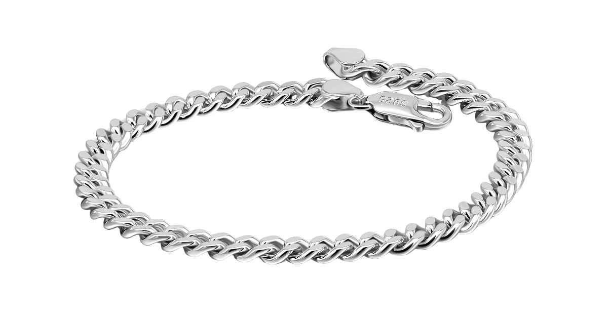 A 925 silver cuban link bracelet