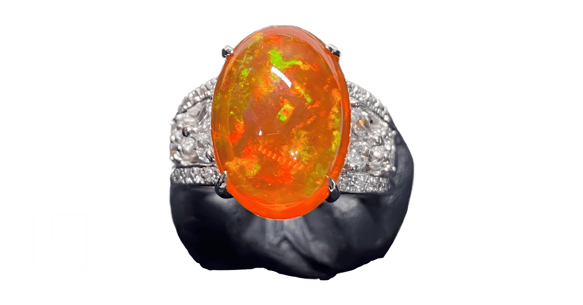 A Mexican fire opal ring.