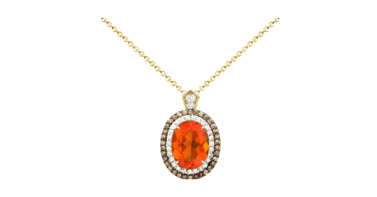 A Mexican fire opal necklace