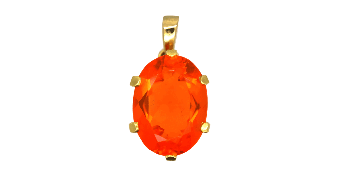 a fire opal pendant.