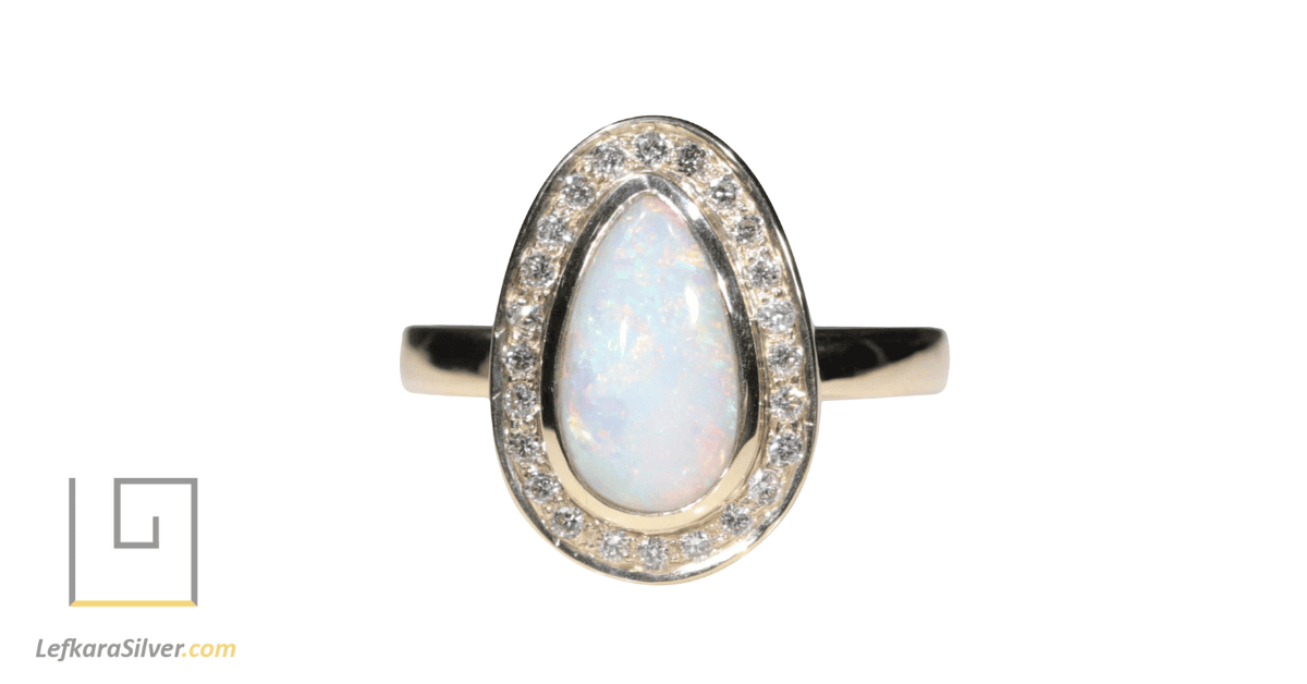 a natural white opal ring