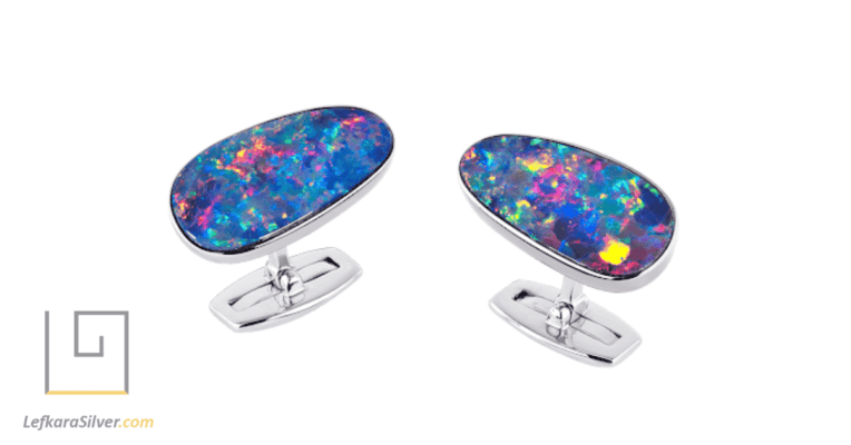 stunning blue opal cufflinks