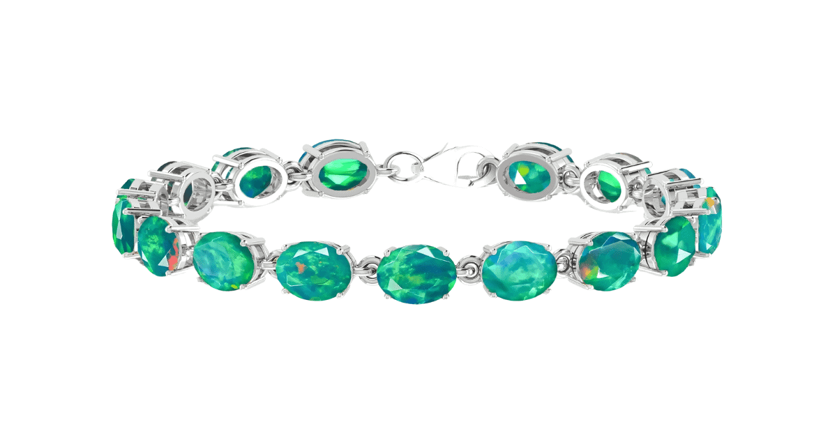 a emerald and opal bracelet.