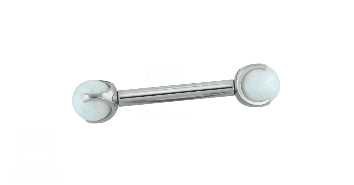 a stainless steel opal body jewelry. 