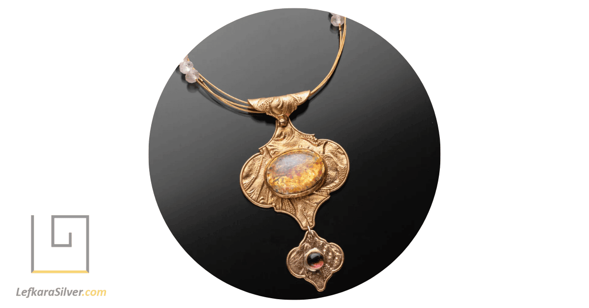 a vintage bronze opal necklace