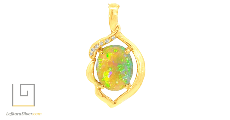 an Australian gold opal pendant