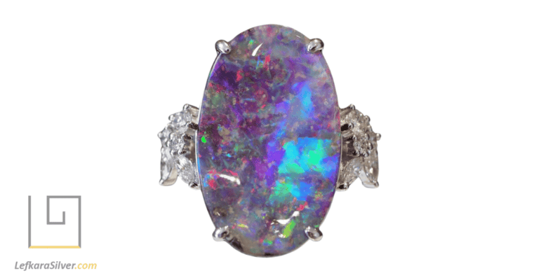 a blue opal jewelry ring