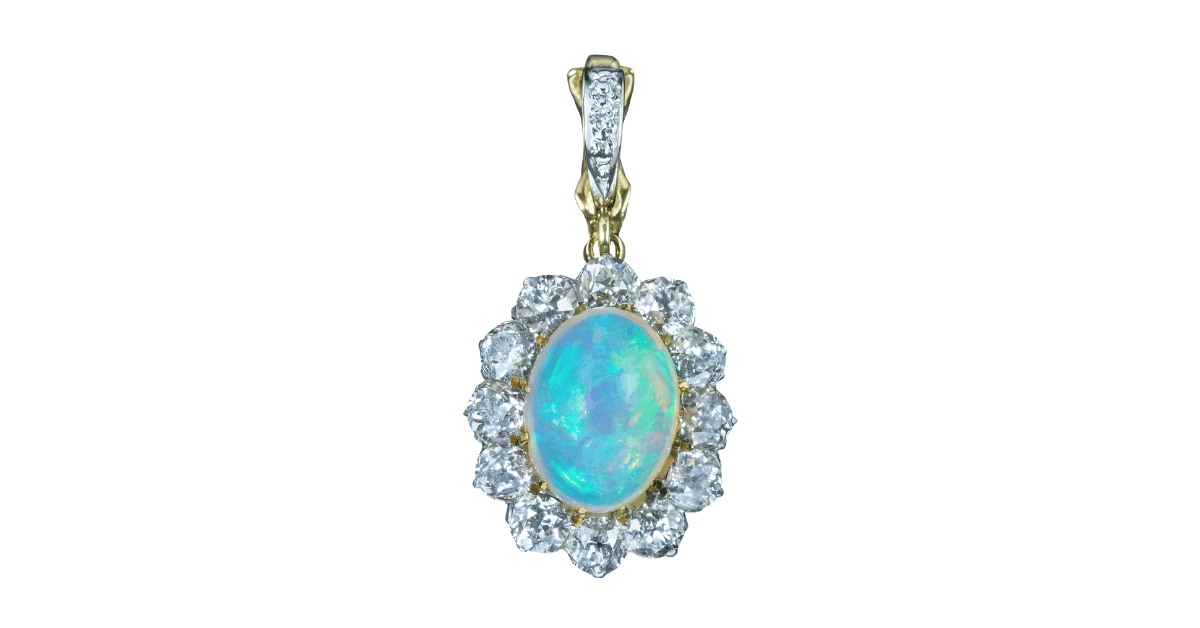 A blue opal pendant.