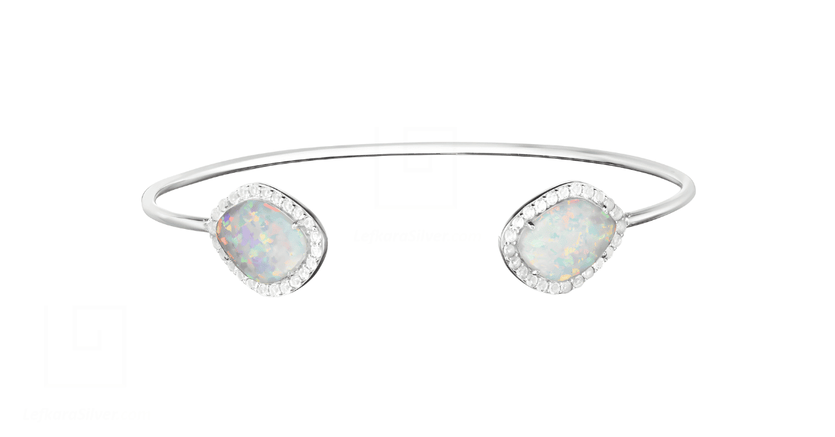 An opal cuff bracelet. 