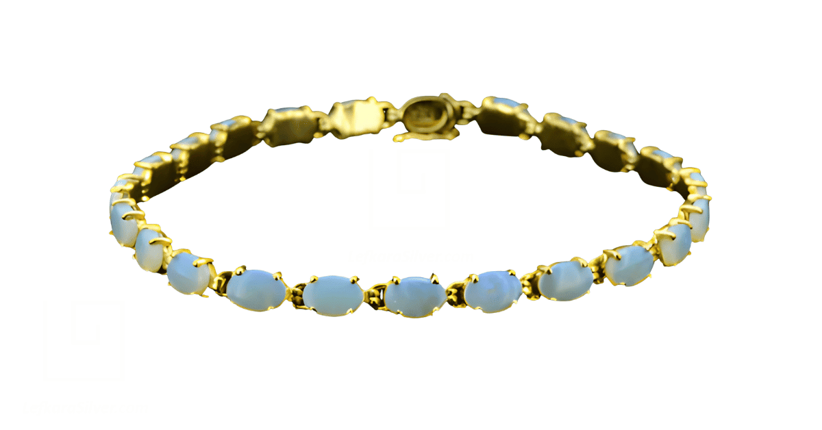 a blue opal bracelet. 