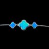 Blue Opal Bracelet Clover Bloom Silver Jewelry Product Shot - Isolated View - Lefkara Silver