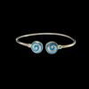 Blue Opal Bracelet Spiral Bangle Silver Jewelry Product Shot - Isolated View - Lefkara Silver