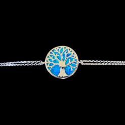 Blue Opal Bracelet Tree of Life Portal Silver Jewelry Product Shot - Isolated View - Lefkara Silver