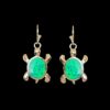 Blue Opal Earrings Baby Turtle Silver Jewelry Product Shot - Isolated View - Lefkara Silver