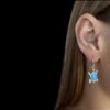 Blue Opal Earrings Baby Turtle - Image 2