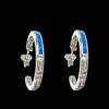 Blue Opal Earrings Mosaic Tile Silver Jewelry Product Shot - Isolated View - Lefkara Silver