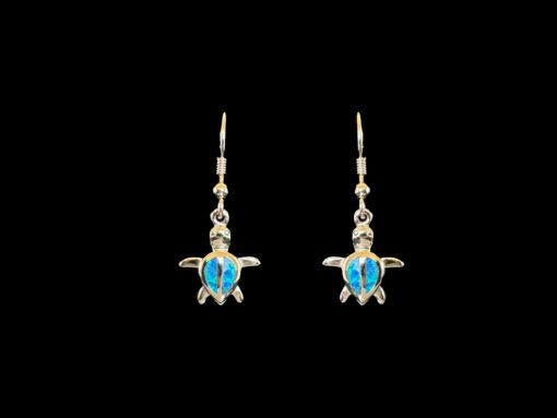 Blue Opal Earrings Sea Turtle Bliss Silver Jewelry Product Shot - Isolated View - Lefkara Silver