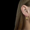 Blue Opal Earrings Sleek Hoops - Image 2