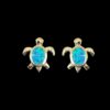 Blue Opal Earrings Turtle Tale Silver Jewelry Product Shot - Isolated View - Lefkara Silver