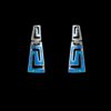 Blue Opal Earrings Vertical Maender Silver Jewelry Product Shot - Isolated View - Lefkara Silver