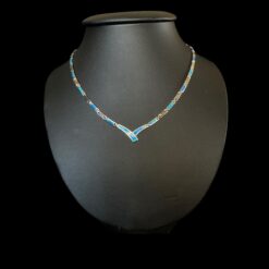 Blue Opal Necklace Maender River Silver Jewelry Product Shot - Isolated View - Lefkara Silver