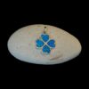 Blue Opal Pendant Clover Blossom Silver Jewelry Display Shot - Prop Shot - Lefkara Silver