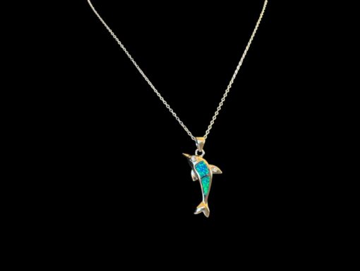 Blue Opal Pendant Dolphin Dance - Image 4