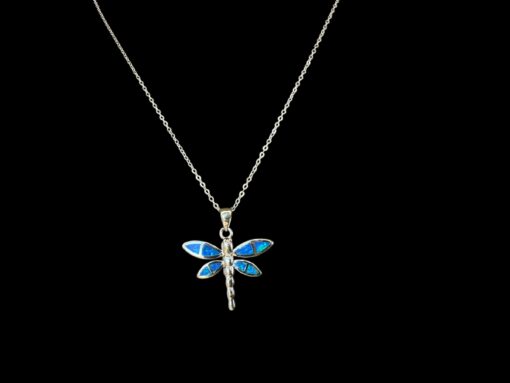 Blue Opal Pendant Dragonfly Spirit - Image 4