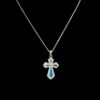 Blue Opal Pendant Elegant Cross - Image 4