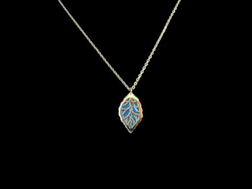 Blue Opal Pendant Leafy Veil - Image 4